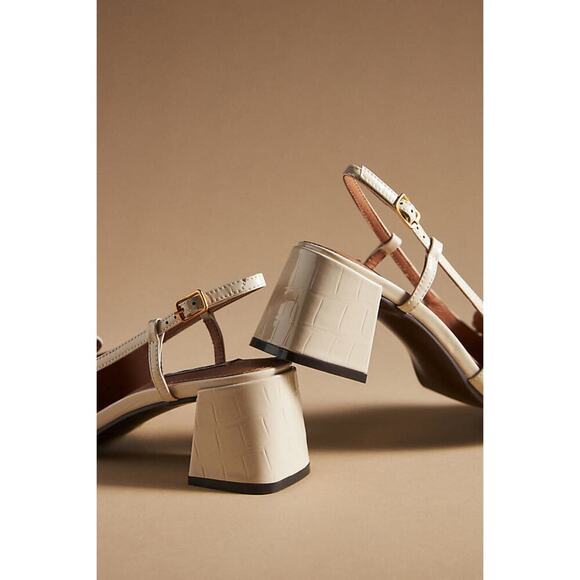 NWT Anthropologie BiBi LOU Cream Leather Dennis Pump Heels Size 41 - Picture 3 of 12